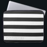 STRIPES Black op elke kleur Laptop Sleeve<br><div class="desc">Horizontale strepen tegen wit,  die kunnen worden verkleurd. Speel met achtergrondkleuren met creëer nieuwe effecten!</div>