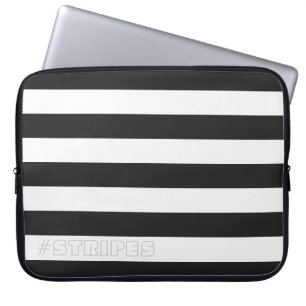 STRIPES Black op elke kleur Laptop Sleeve