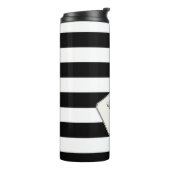Stripes Black op elke kleur Tekst Thermosbeker (Gedraaid links)