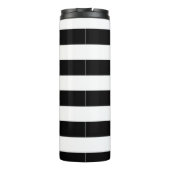 Stripes Black op elke kleur Tekst Thermosbeker (Achterkant)