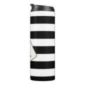 Stripes Black op elke kleur Tekst Thermosbeker (Geroteerd rechts)