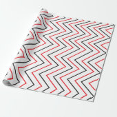 Stripes Black Red Chevron Verticaal stripe Patroon Cadeaupapier (Uitgerold)