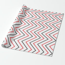 Stripes Black Red Chevron Verticaal stripe Patroon Cadeaupapier