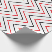Stripes Black Red Chevron Verticaal stripe Patroon Cadeaupapier (Hoek)