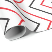 Stripes Black Red Chevron Verticaal stripe Patroon Cadeaupapier (Rol Hoek)