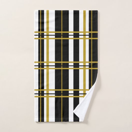 Stripes Black White, Gold Bath-handdoekset Bad Handdoek (Handdoek)