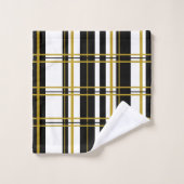 Stripes Black White, Gold Bath-handdoekset Bad Handdoek (Wasdoekje)