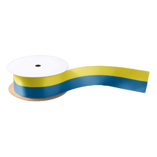 Stripes   Blauw en geel    Satijnen Lint