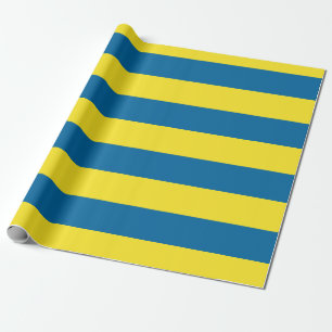 Stripes   Blauw & Geel    Cadeaupapier