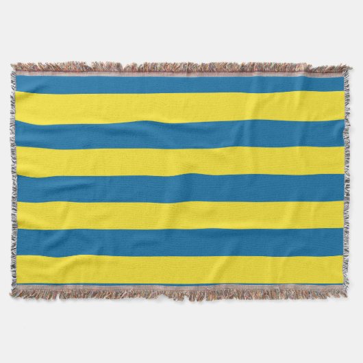Stripes | Blauw & Geel | Deken (Voorkant)