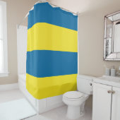 Stripes | Blauw & Geel |  Douchegordijn (In situ)