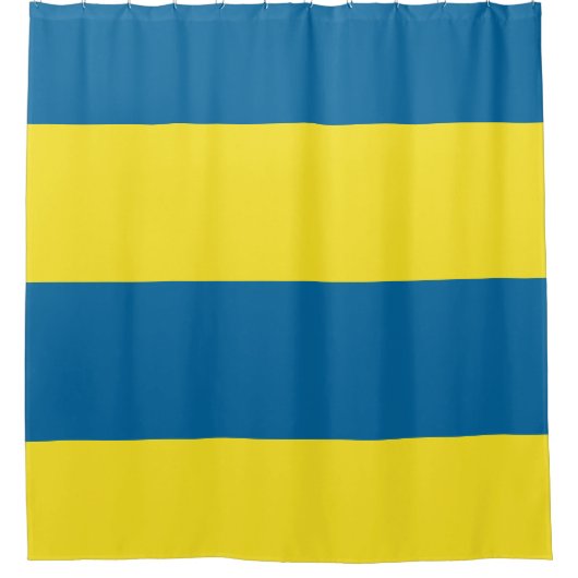 Stripes | Blauw & Geel |  Douchegordijn (Voorkant)
