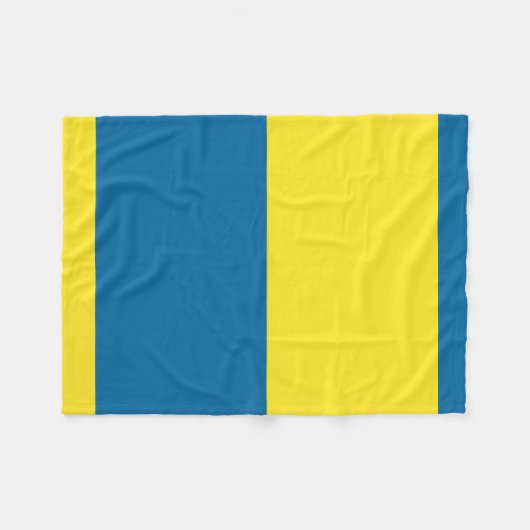 Stripes | Blauw & Geel |  Fleece Deken (Voorkant (Horizontaal))