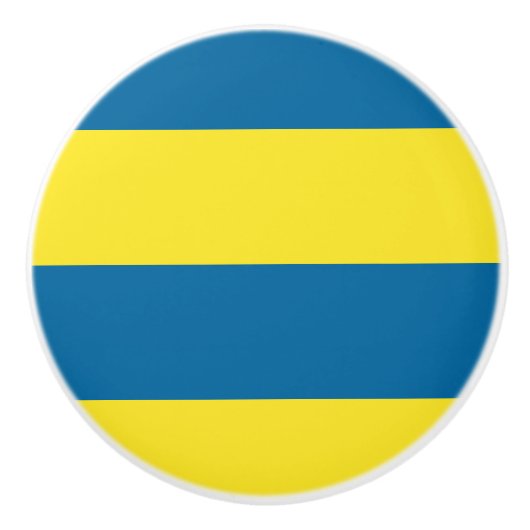 Stripes | Blauw & Geel |  Keramische Knop (Voorkant)