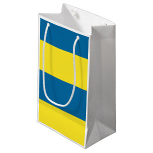 Stripes   Blauw & Geel    Klein Cadeauzakje