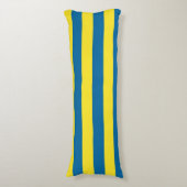 Stripes | Blauw & Geel | Lichaamskussen (Voorkant Verticaal)