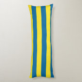 Stripes | Blauw & Geel | Lichaamskussen (Achterkant (Verticaal))
