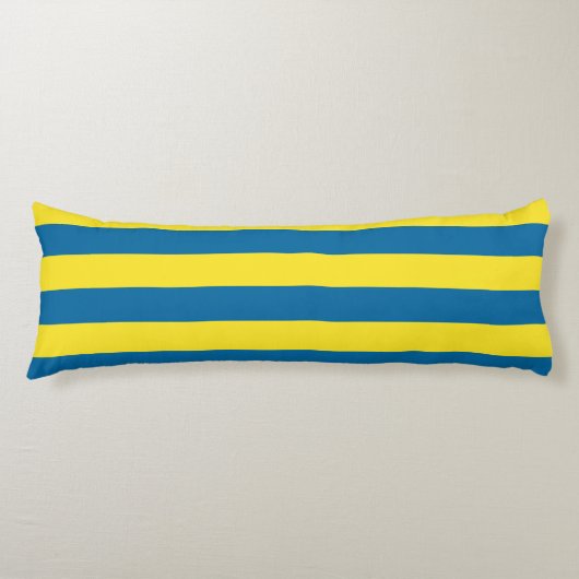 Stripes | Blauw & Geel | Lichaamskussen (Voorkant)