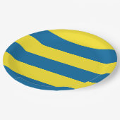 Stripes | Blauw & Geel |  Papieren Bordje (Gekanteld)