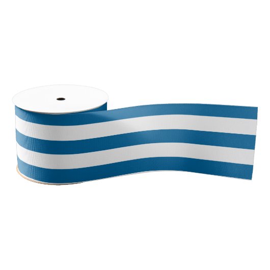 Stripes | Blauw & Wit |  | Grosgrain Lint (Spoel)