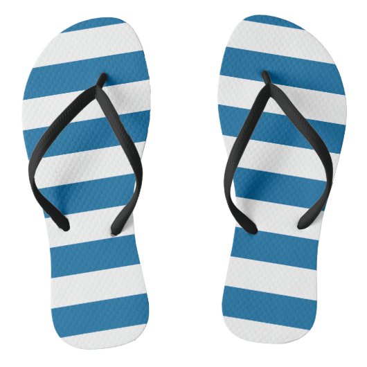 Stripes | Blauw & Wit | | Teenslippers (Voetbed)