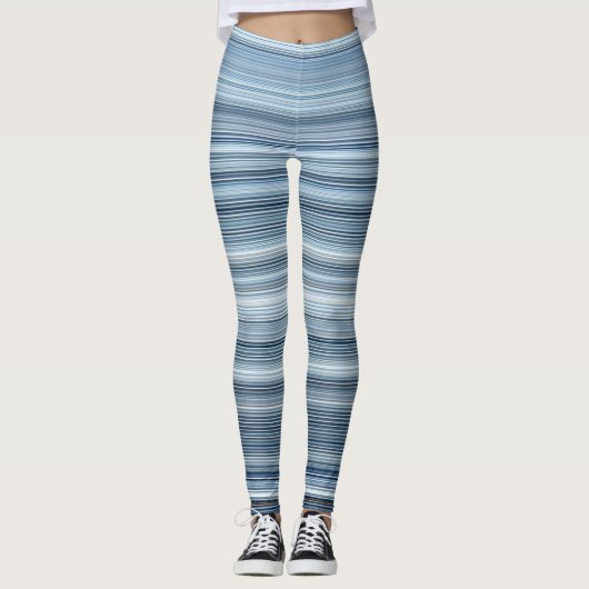 Stripes - Blauwe schelpen Leggings (Voorkant)