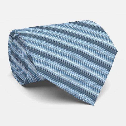 Stripes - Blauwe schelpen Stropdas (Opgerold)