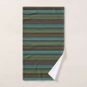 Stripes Blauwgroen geel bruine grijs Bad Handdoek (Handdoek)