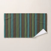 Stripes Blauwgroen geel bruine grijs Bad Handdoek (Handdoek)