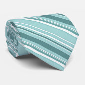 Stripes - Blauwgroen groen blauw Stropdas (Opgerold)