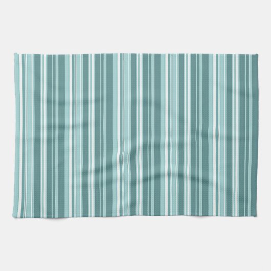 Stripes - Blauwgroen groen blauw Theedoek (Horizontaal)