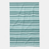 Stripes - Blauwgroen groen blauw Theedoek (Verticaal)