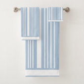 Stripes Bleek blauw en witte doekset Bad Handdoek (Insitu)