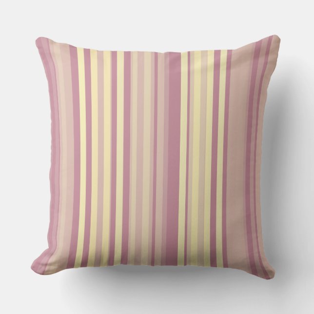 Stripes Bleke Plum en Tarwe Blends Kussen (Voorkant)