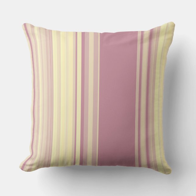 Stripes Bleke Plum en Tarwe Blends Sierkussen (Voorkant)