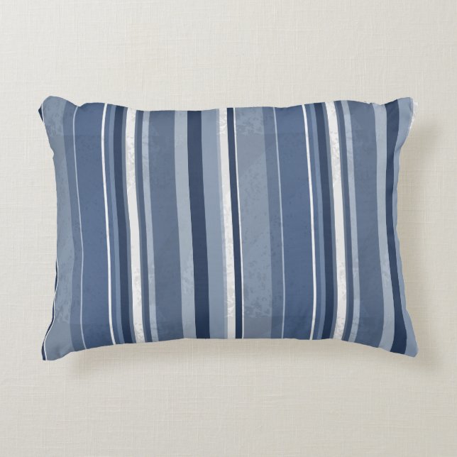 Stripes Blue Accent Kussen (Voorkant)