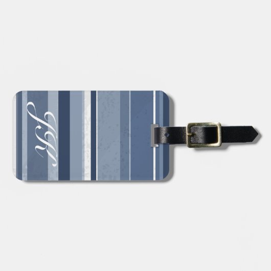 Stripes Blue Bagagelabel (Voorkant horizontaal)
