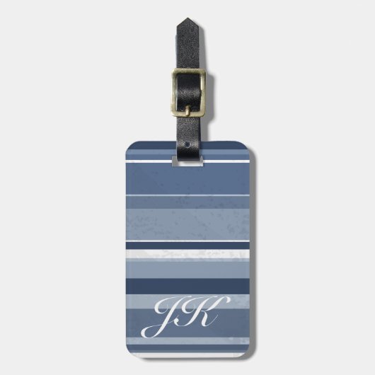 Stripes Blue Bagagelabel (Voorkant verticaal)