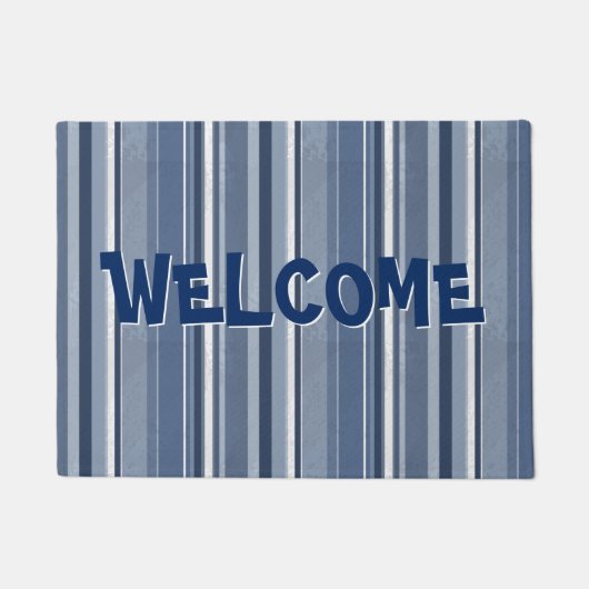 Stripes Blue Deurmat (Voorkant)