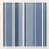 Stripes Blue Glazen Onderzetter (Voorkant)