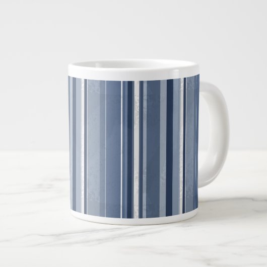 Stripes Blue Grote Koffiekop (Voorkant rechts)