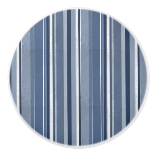 Stripes Blue Keramische Knop (Voorkant)