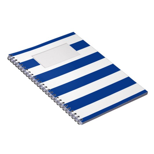 STRIPES Blue op elke kleur Notitieboek (Rechterzijde)