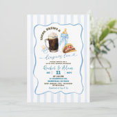 Stripes Blue Tacos Brouwen en Baby's Baby shower Kaart (Staand voorkant)