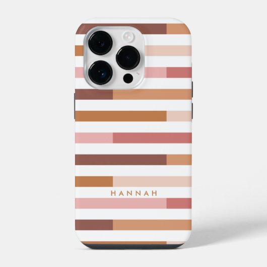 Stripes Blush Neutral Modern iPhone Hoesje (Achterkant)