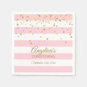 Stripes Blush roze Rose Gold CHRISTEM BAPTISM Servet (Voorkant)