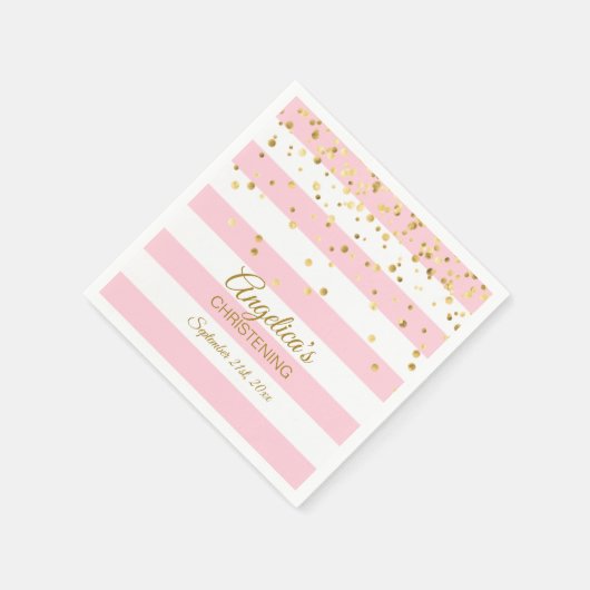 Stripes Blush roze Rose Gold CHRISTEM BAPTISM Servet (Hoek)