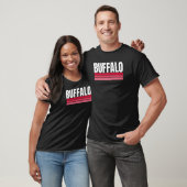  Stripes Buffalo Blue en Red Buffalo NY Fun T-shirt (Unisex)
