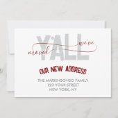 Stripes Burgundy We Moved Moving Announcement Kaart (Voorkant)