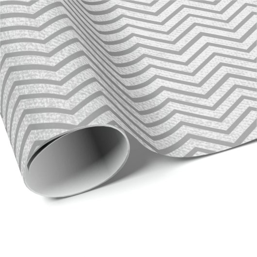 Stripes Chevron Lines Silver Graphite Vip Gray Cadeaupapier (Rol Hoek)